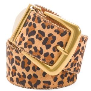 Animal Print Belt with Gold Buckle